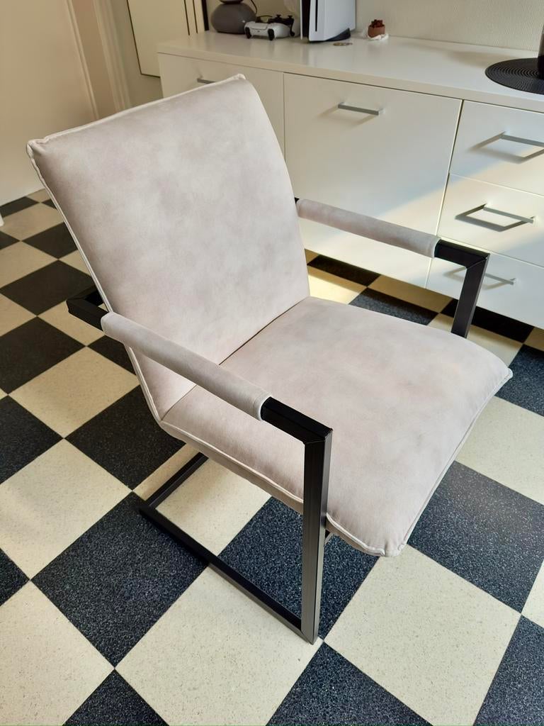 6 Chaise moderne haut de gamme — Alcantara Style ️, Maison & Meubles, Fauteuils, Neuf, Métal, Enlèvement