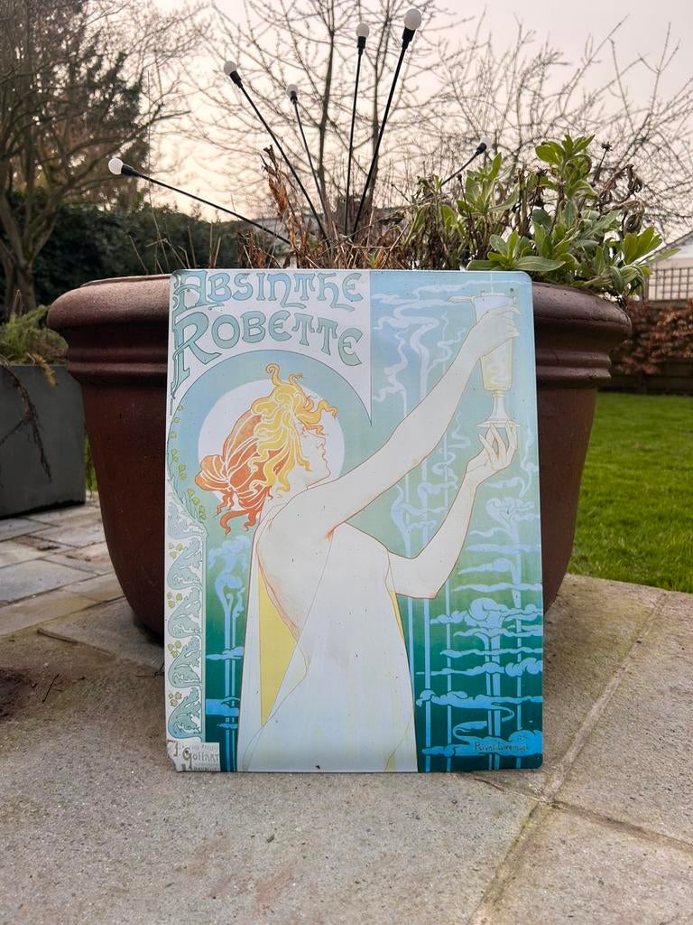Absinthe Robette Art Nouveau reclamebord, Enlèvement, Comme neuf