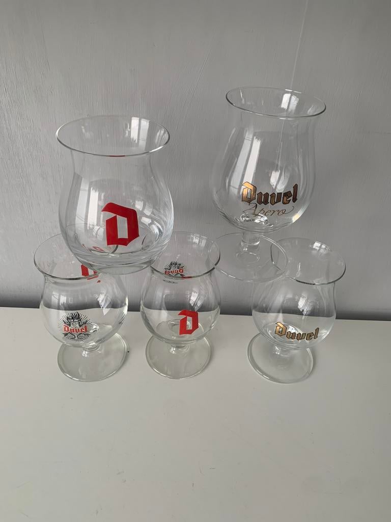 4 galopins et un verre à eau « DUVEL », Collections, Enlèvement ou Envoi, Comme neuf, Verre à eau