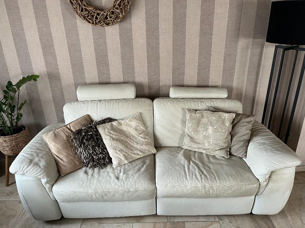 2 sièges en cuir Natuzzi, Maison & Meubles, Canapés | Salons, Quatre personnes ou plus, Banc droit, Enlèvement, Utilisé