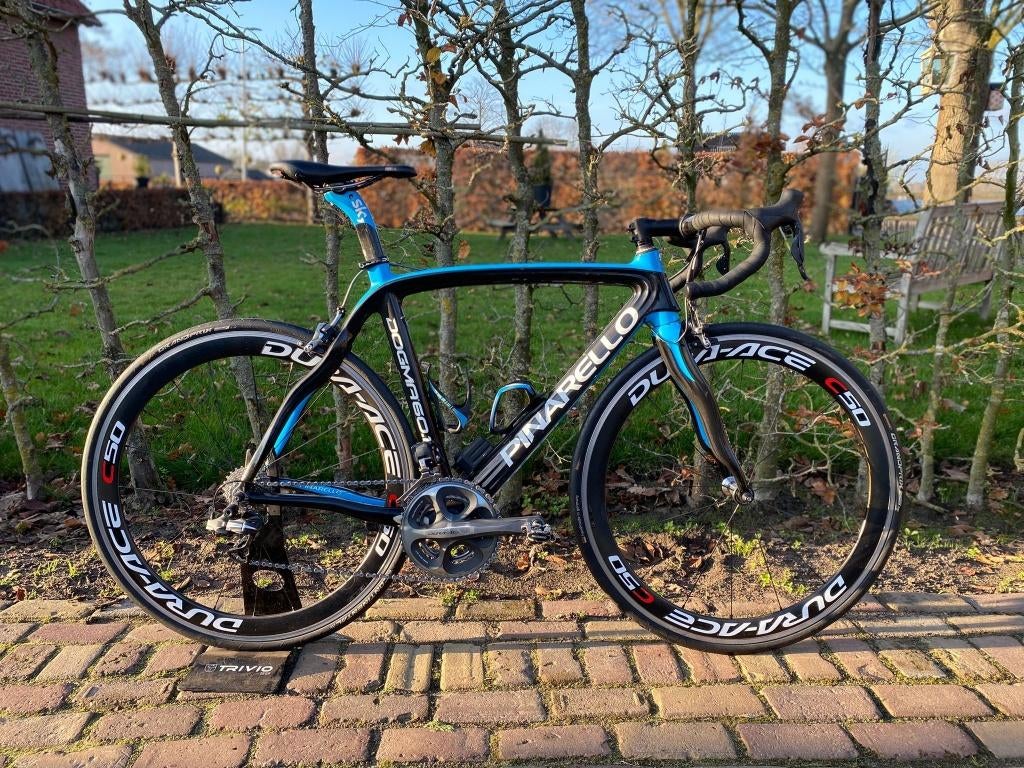 Pinarello Dogma Carbon Dura Ace DI2 Tean Sky maat 55, Autres marques, Comme neuf, Enlèvement, 53 à 57 cm
