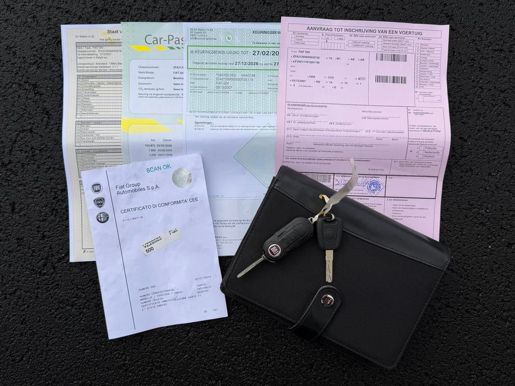 FIAT 500 1.4i SPORT • AIRCO • EURO5 • PRET A IMMATRICULER, Autos, Rouge, Achat, Electronic Stability Program (ESP), Entreprise