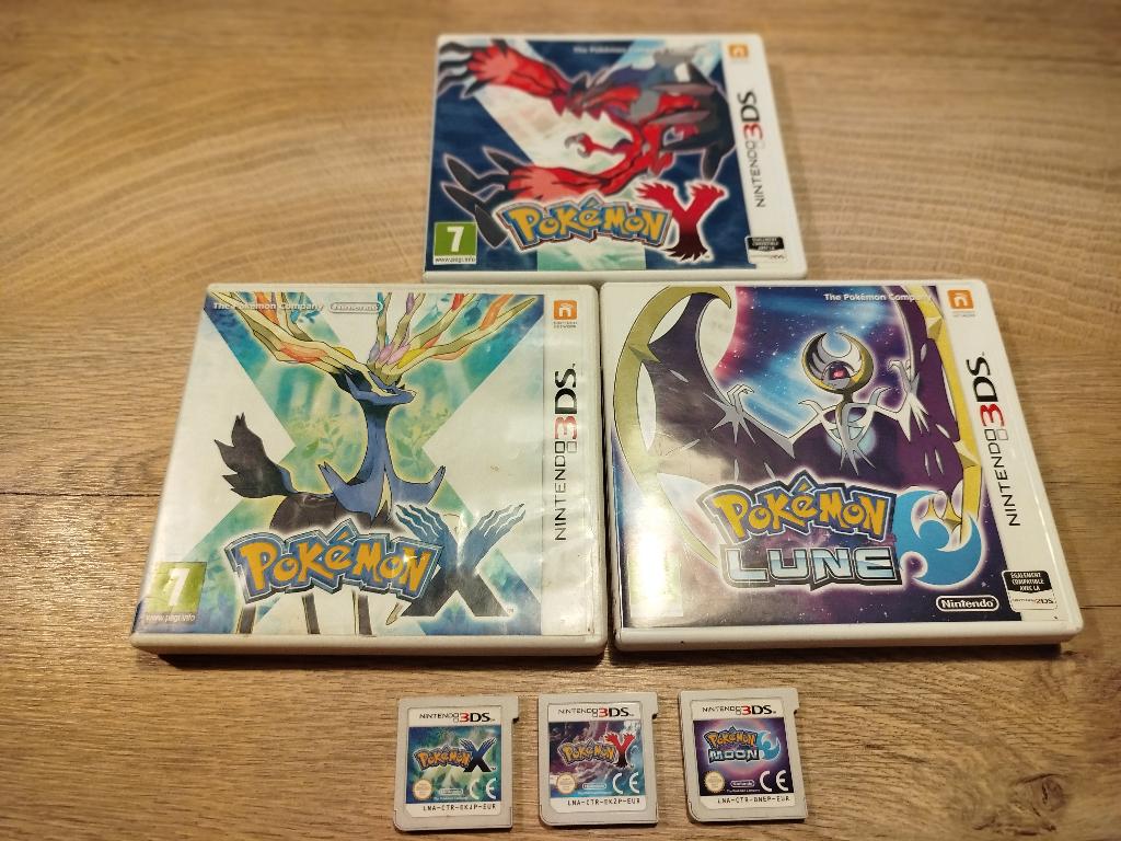 Pokemon X, Y, Lune, Nintendo 3DS – complet, boîte – lot, Games en Spelcomputers, Games | Nintendo 2DS en 3DS, Ophalen, Gebruikt