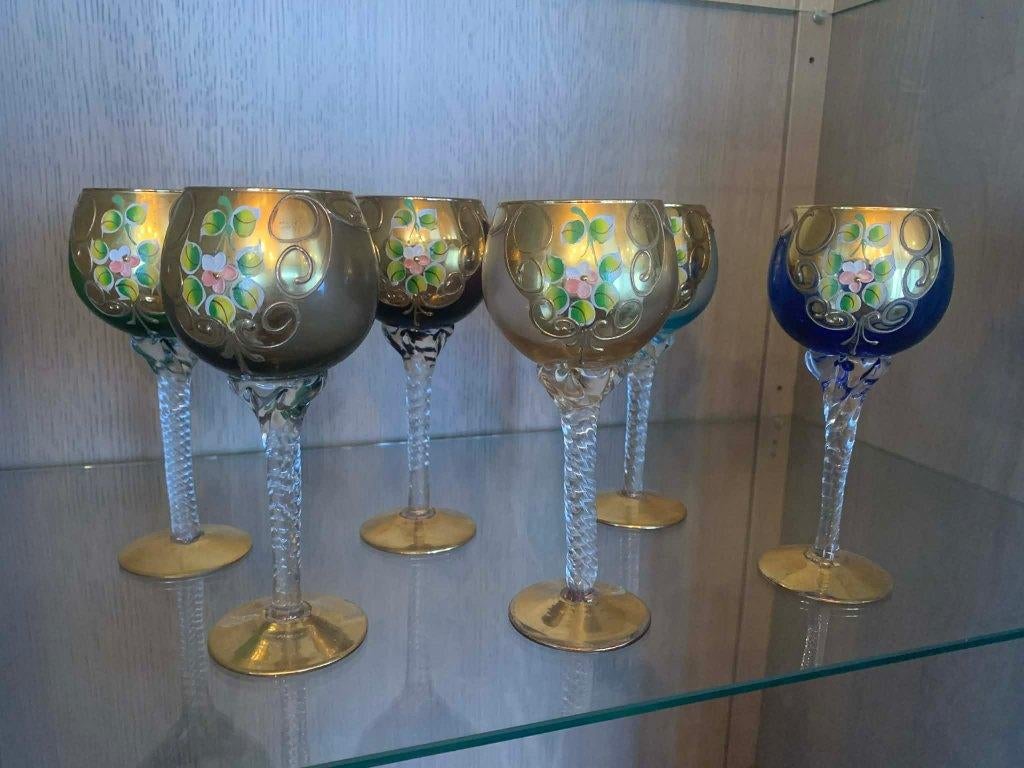 gekleurde glazen, Antiek en Kunst, Antiek | Glaswerk en Kristal, Ophalen