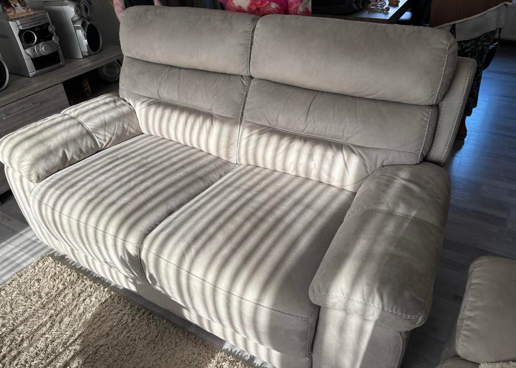 2 zits zetel grijs/ beige, Ophalen, Zo goed als nieuw