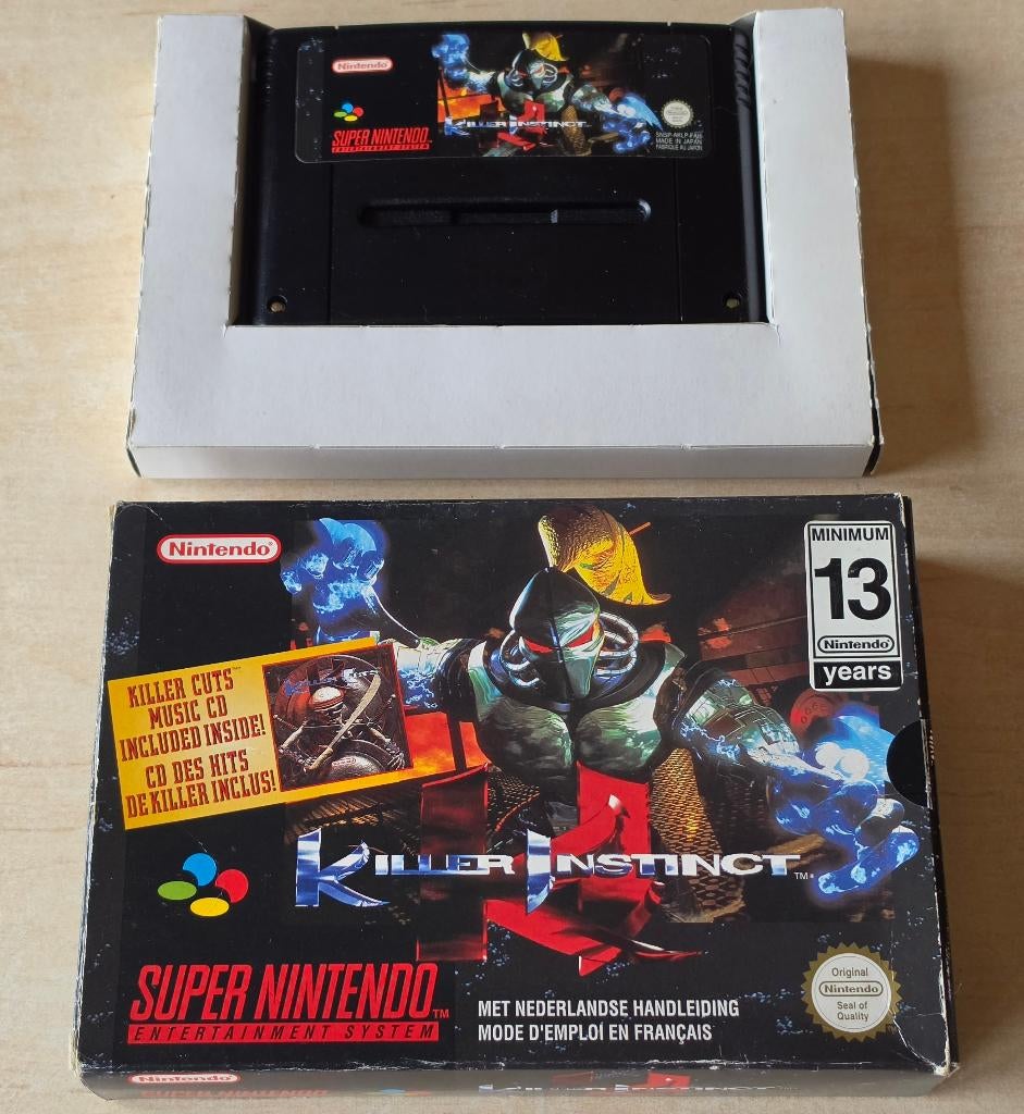 SNES Killer Instinct ( Super Nintendo ) PAL, Gebruikt, Vechten, 2 spelers, Eén computer