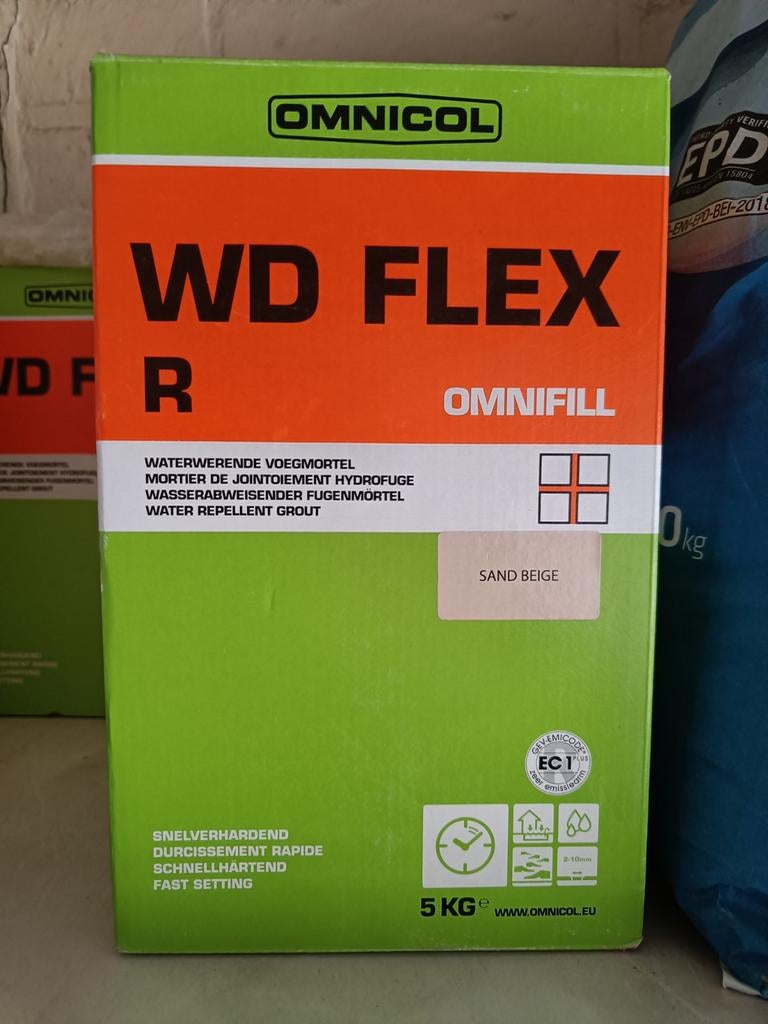 Voegmortel Omnifill WD FLEX R - sand beige en Silver grey, Ophalen