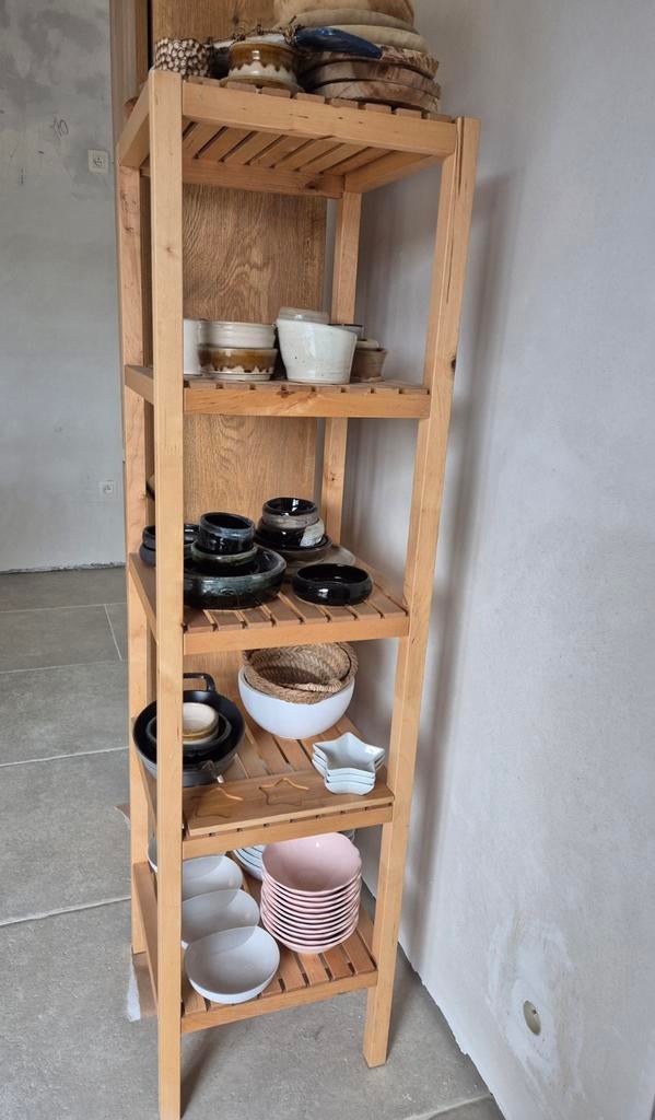 Houten keukenrek / badkamerrek – 5 schappen, Huis en Inrichting, Ophalen