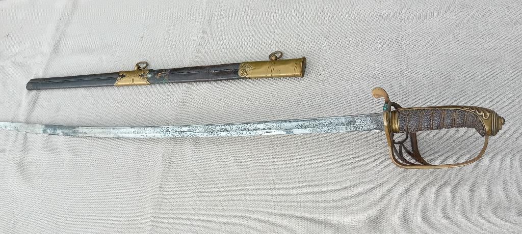 Sabre anglais du XIXe siècle J & G LINNEY London, Enlèvement ou Envoi, Armée de terre, Épée ou sabre