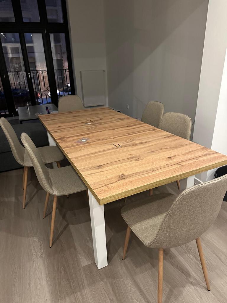 Uitschuifbare eettafel met 6 stoelen – zeer goede staat, Huis en Inrichting, Tafels | Eettafels, Ophalen, Zo goed als nieuw