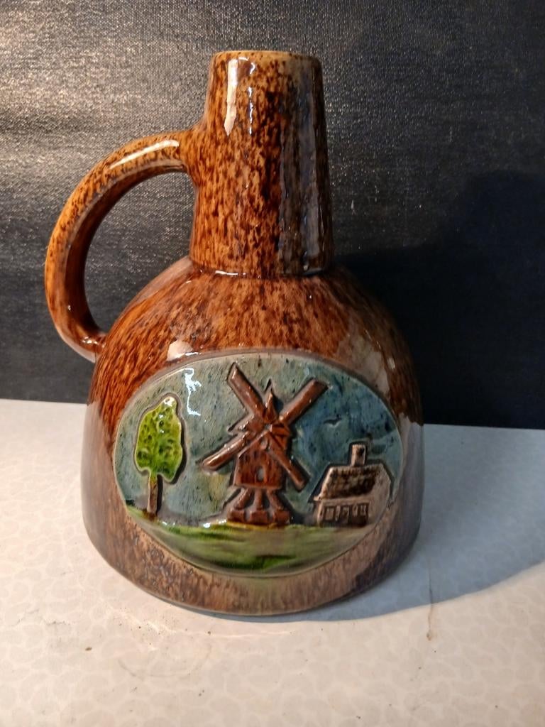 Vlaams aardewerk kruik molen, Antiek en Kunst, Ophalen