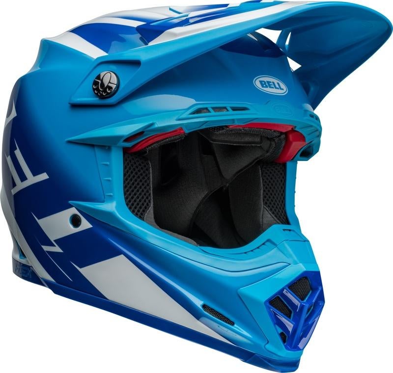 Casque BELL Moto-9S Flex - Rail Gloss Blue/White, Motoren, Ophalen of Verzenden, L