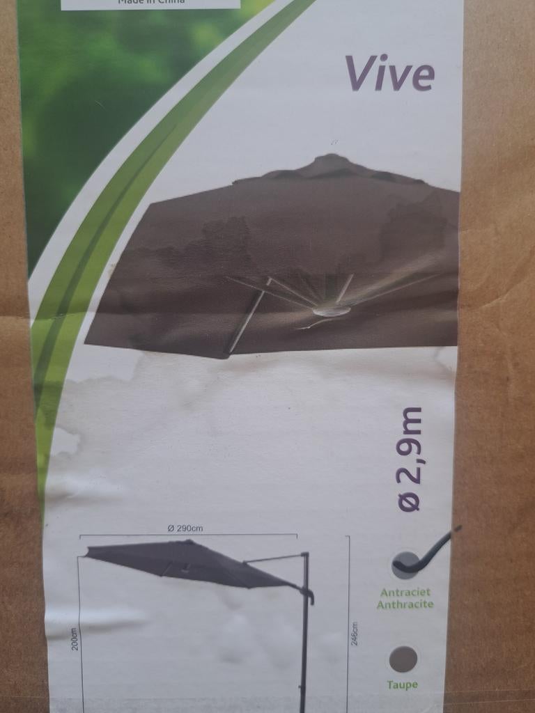 Parasol décentré, Enlèvement, Inclinable