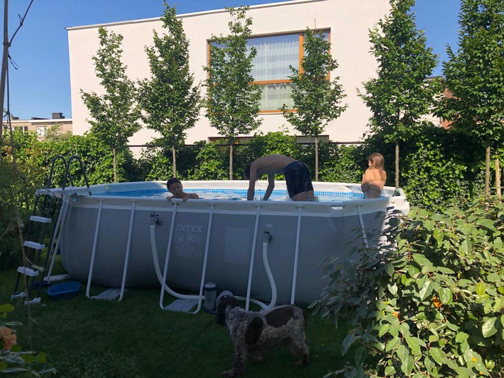 zwembad intex 270x500 met pomp en ladder, Tuin en Terras, Gebruikt, 200 tot 300 cm, Ovaal, Ophalen