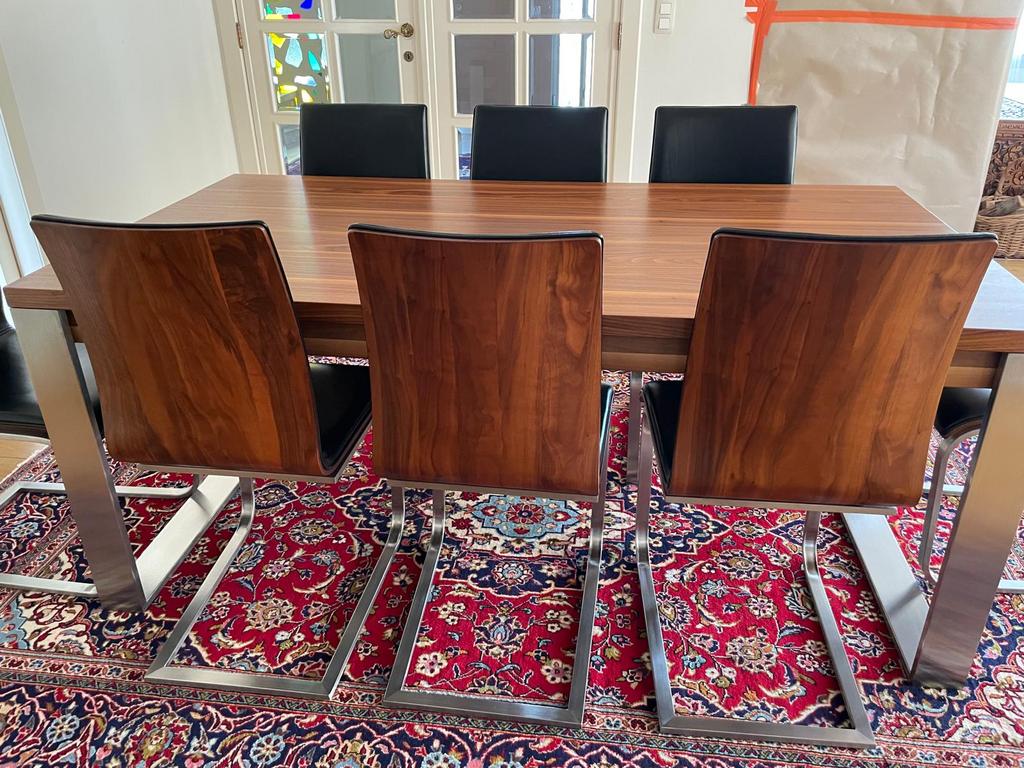 Grande table à manger agrandissable + 8 chaises., Maison & Meubles, Enlèvement, Comme neuf, 6 à 8 chaises