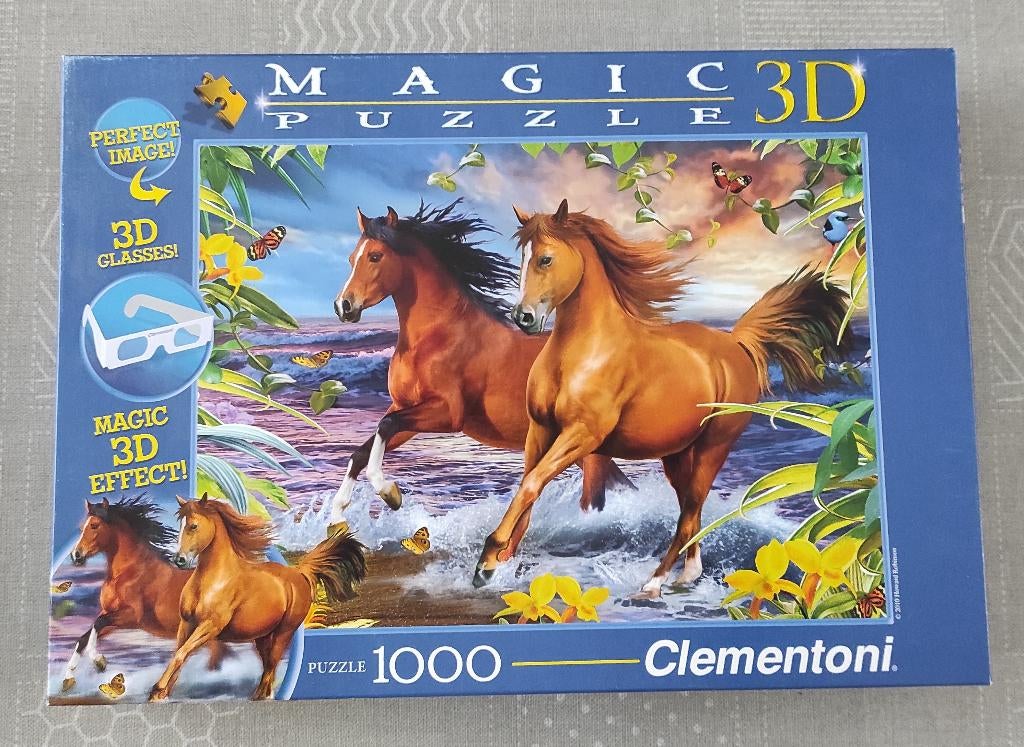 puzzel met paarden, Hobby en Vrije tijd, Ophalen of Verzenden, 500 t/m 1500 stukjes, Gebruikt, Legpuzzel