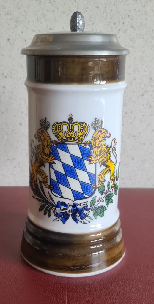 Chope/pinte de bière avec armoiries de la Bavière, Enlèvement ou Envoi, Comme neuf, Autres types