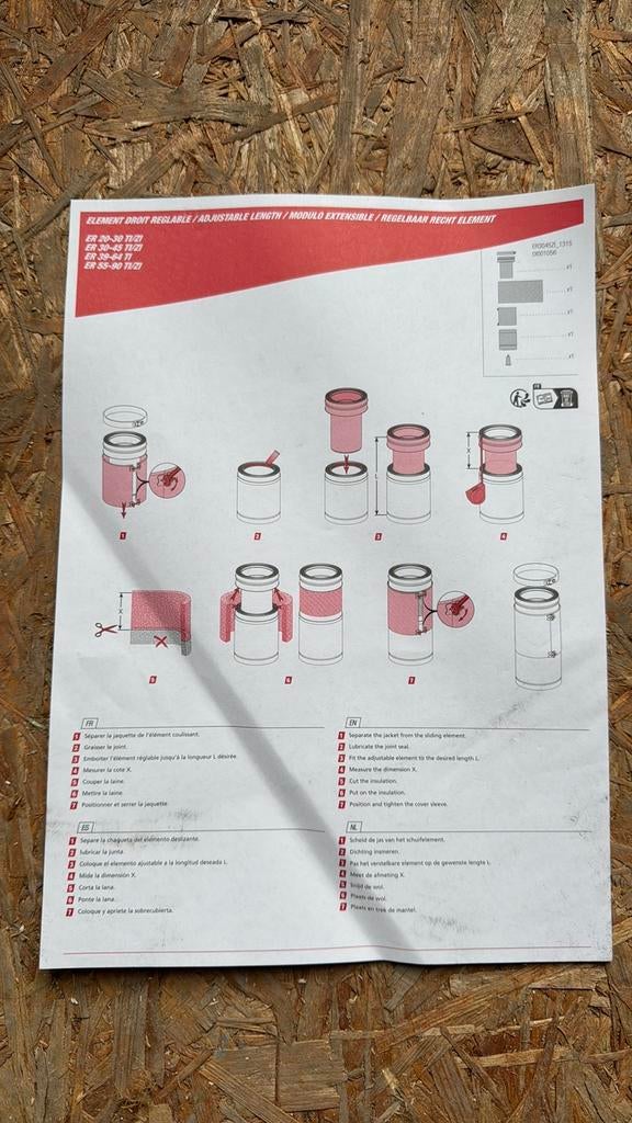 Poujoulat diametre 130mm element reglable 55-90cm, Enlèvement ou Envoi, Neuf