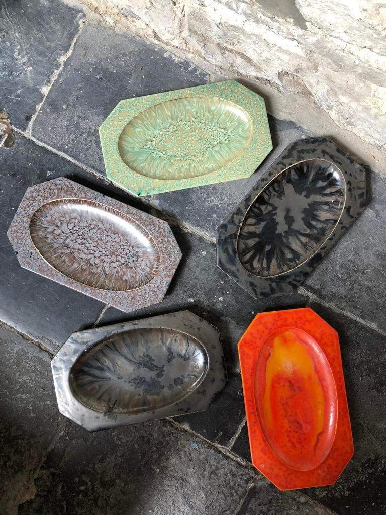 5 art deco schalen Gilliot & Compagnie (Hemiksem), Antiek en Kunst, Ophalen of Verzenden