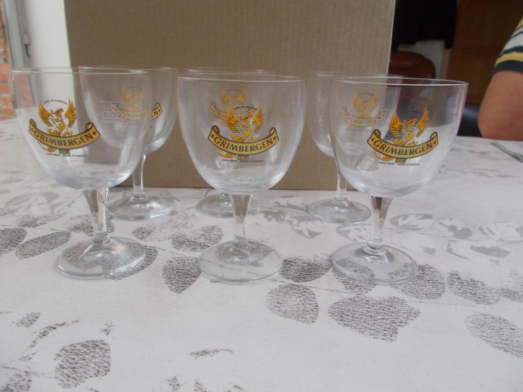 6 grimbergen bierglazen 15 cl, Ophalen of Verzenden, Nieuw, Glas of Glazen, Overige merken