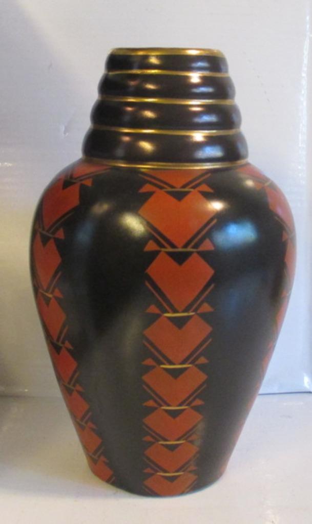 art deco keramiek vaas St Gislain Emile Lombard, Verzenden