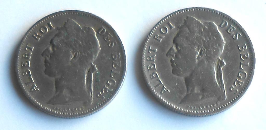 2 munten - Belgisch Congo 1926-1927 - 5 euro de munteenheid, Postzegels en Munten, Munten | Europa | Niet-Euromunten, Losse munt