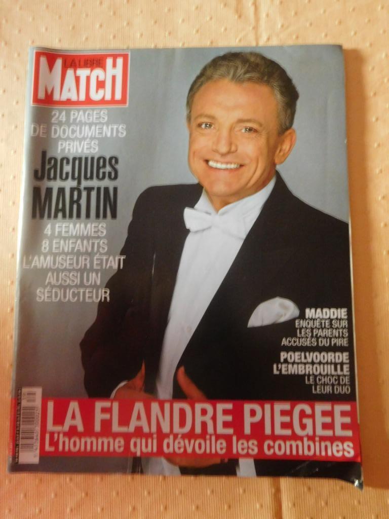 Paris Match décès de Jacques Martin, Livres, Enlèvement ou Envoi, Utilisé