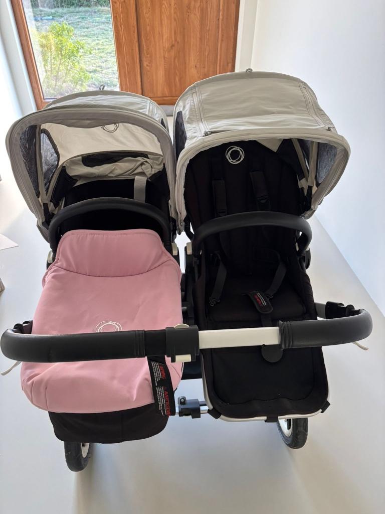 Bugaboo Donkey duo compleet | Meerijdplank + extra kappen, Kinderen en Baby's, Ophalen, Zo goed als nieuw, Overige merken, Zonnekap