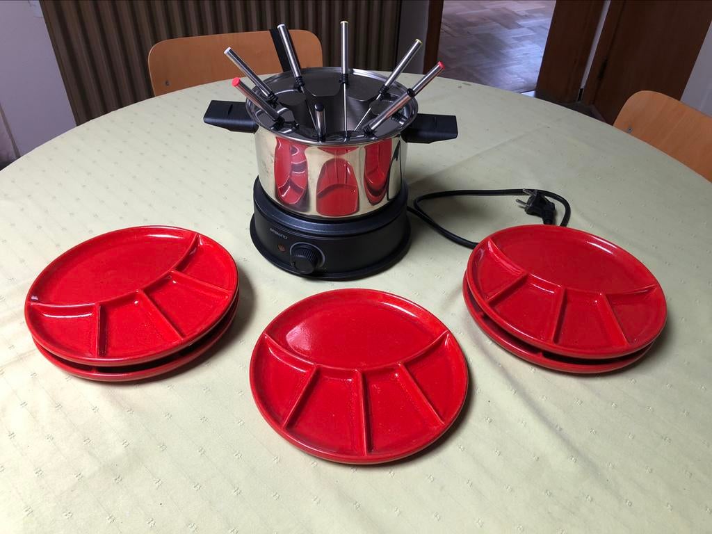 Fondue set + borden, Ophalen, Gebruikt, Elektrisch, Fondueset