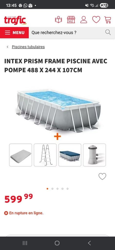 Piscine intex et accessoires, Enlèvement, Rectangulaire