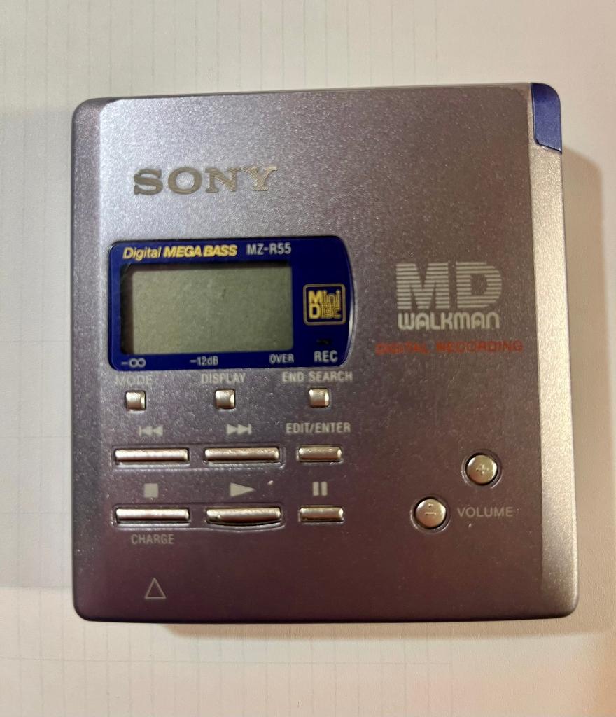 Sony MiniDisc Walkman MZ-R55, Audio, Tv en Foto, Walkmans, Discmans en Minidiscspelers, Ophalen, Minidisc-speler