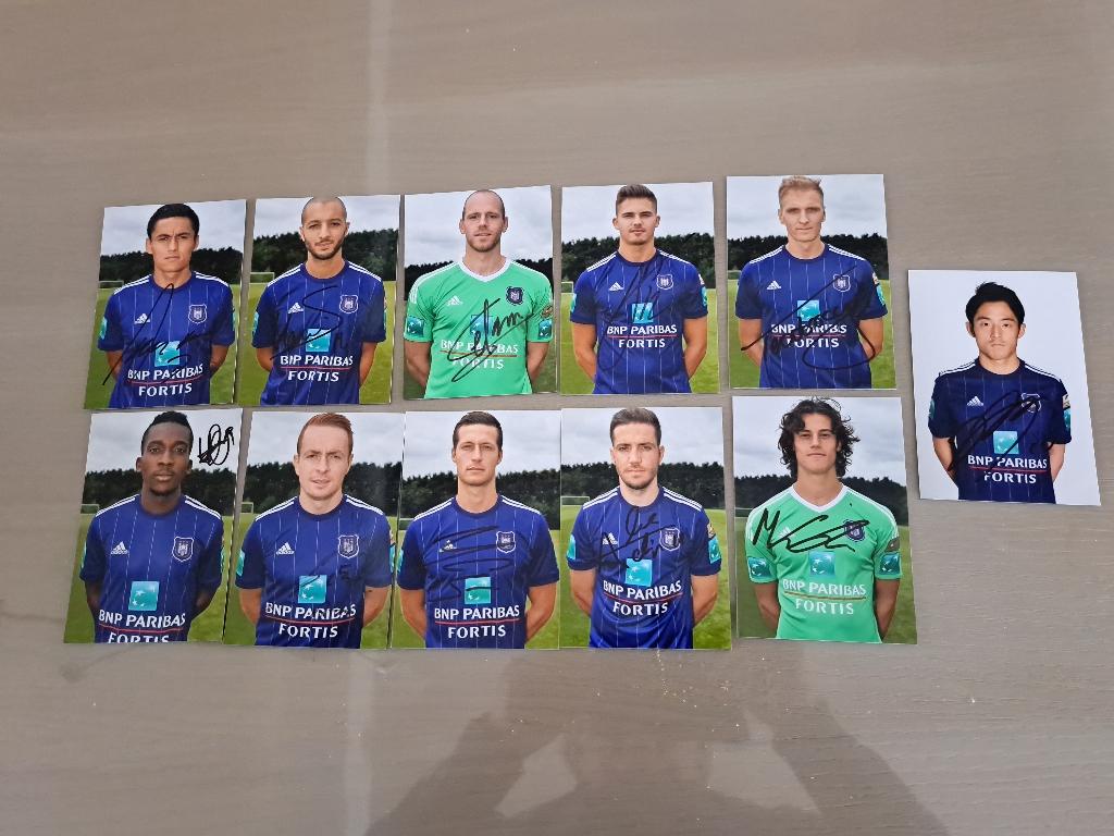 11 foto's RSC Anderlecht 17-18 met handtekening, Ophalen of Verzenden