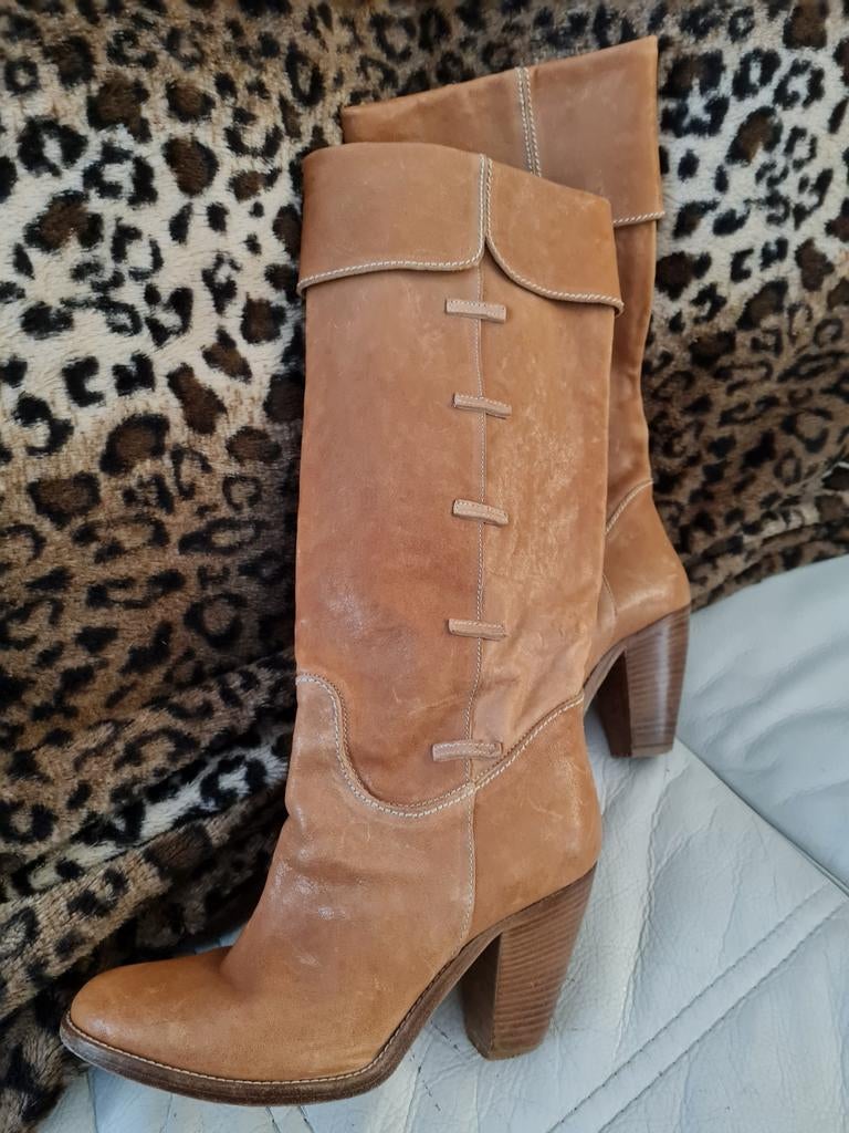 Lot laarzen maat 36 en 37, Kleding | Dames, Schoenen, Gedragen, Bruin, Ophalen of Verzenden