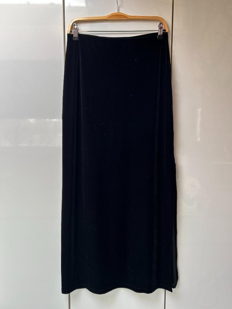 Gianini Group lange zwarte splitrok - Maat 42, Maat 38/40 (M), Zwart, Ophalen of Verzenden, Zo goed als nieuw