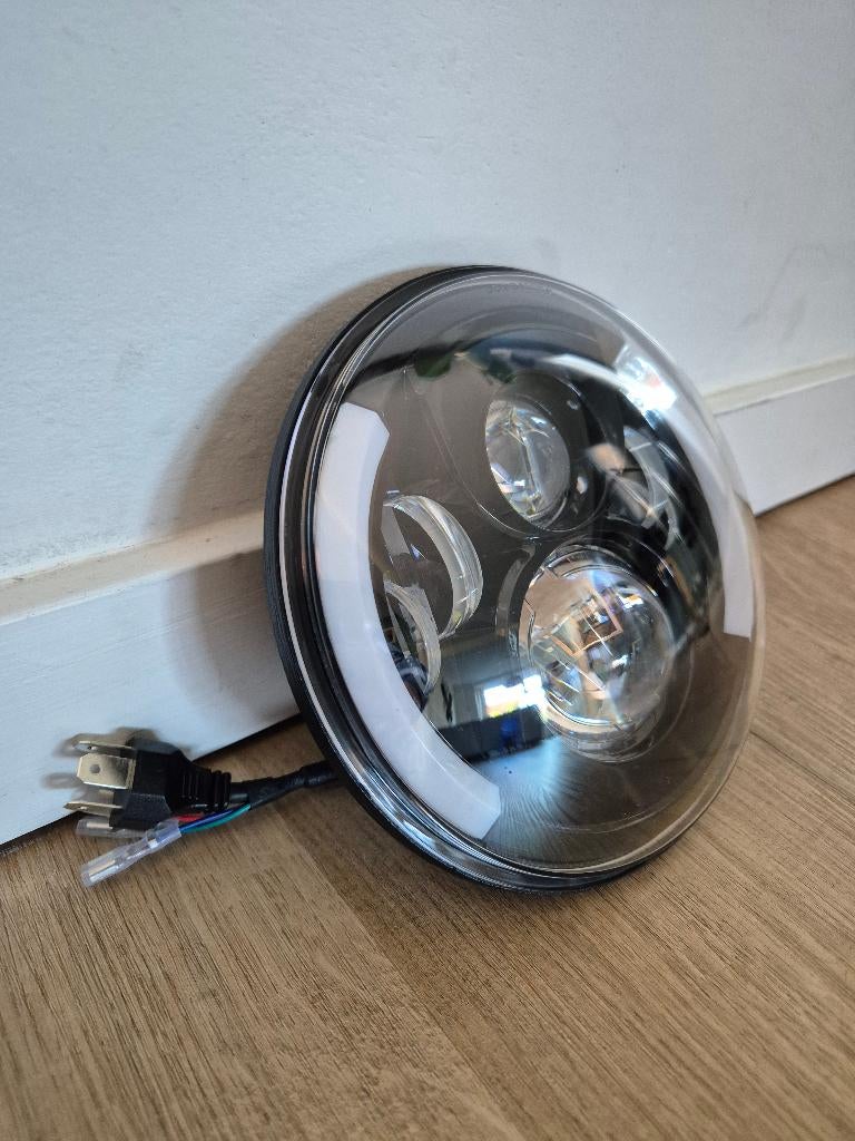 Koplamp lens Harley 7" touring, softtail, fatboy + knipper, Enlèvement ou Envoi