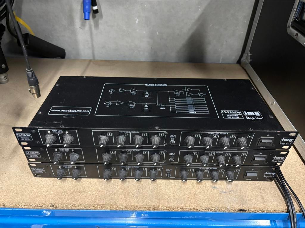 Stage Line LS-280/SW 8-voudige line splitter, Ophalen of Verzenden, Gebruikt, Audio