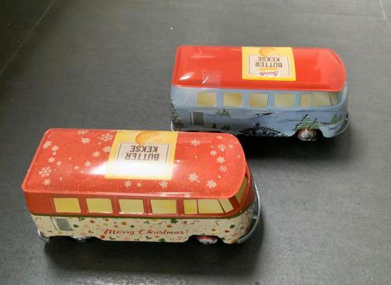 Volkswagen VW bus "Merry Christmas!" en "Winters tafereel", Verzamelen, Blikken, Ophalen of Verzenden