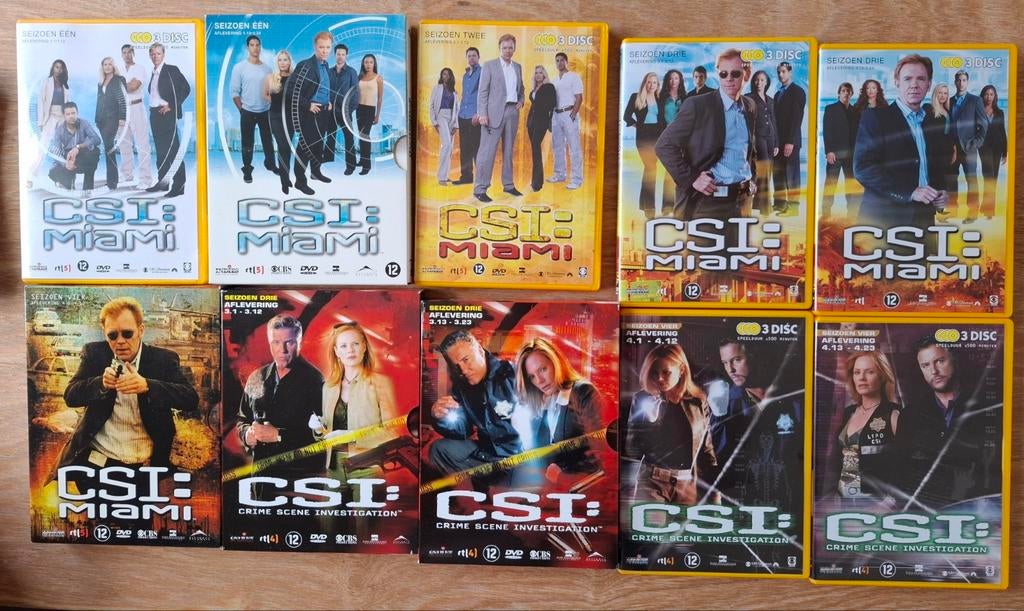 CSI en CSI Miami dvd's - 7€ voor de 10 stuks, Cd's en Dvd's, Dvd's | Tv en Series, Ophalen of Verzenden, Zo goed als nieuw