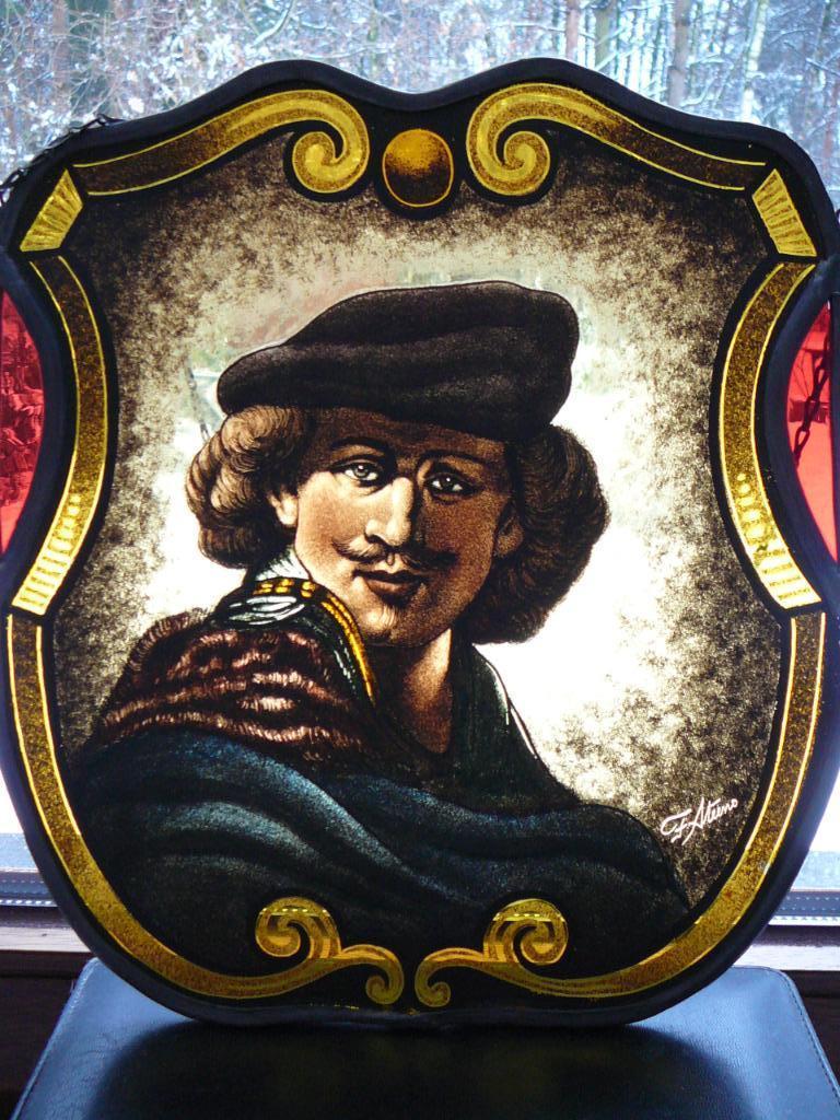 Glasraam in lood Rembrandt door Frans Steeno, Antiek en Kunst, Ophalen of Verzenden