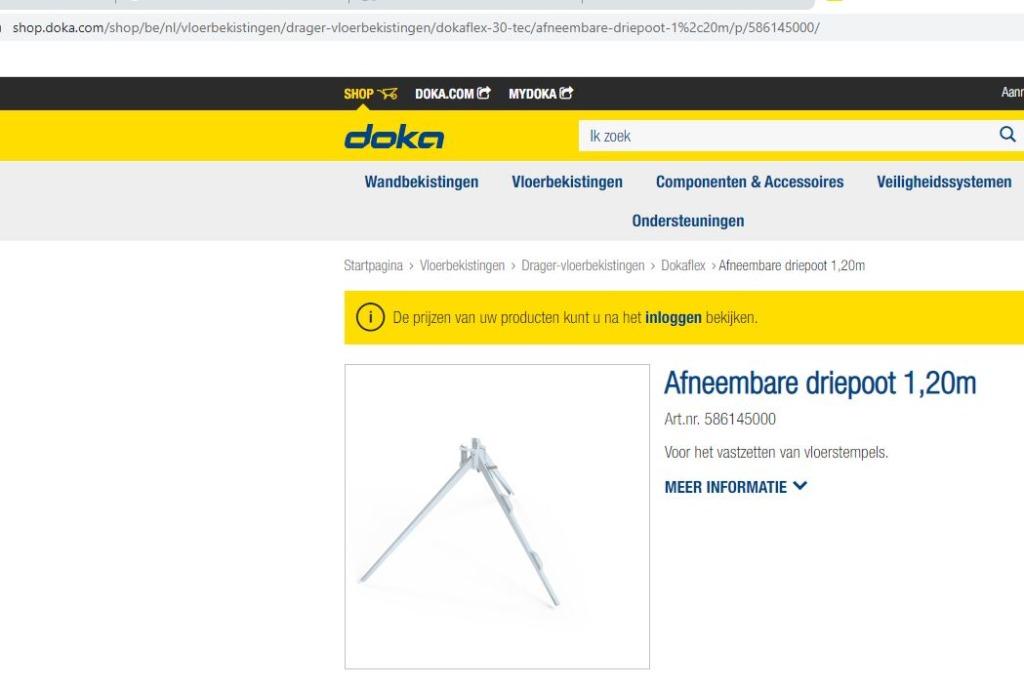 Degelijke DOKA driepikkel te huur (40 stuks), Ophalen, Gebruikt