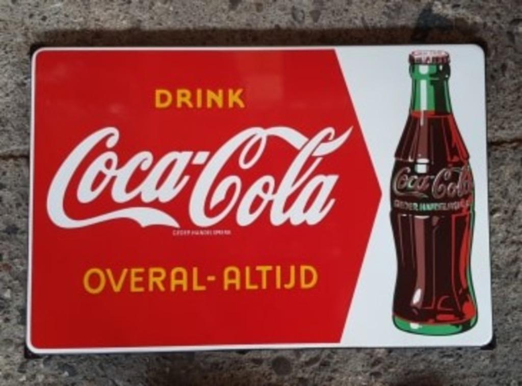 Emaillen Coca cola reclame decoratie bord retro borden, Verzamelen, Merken en Reclamevoorwerpen, Zo goed als nieuw, Reclamebord