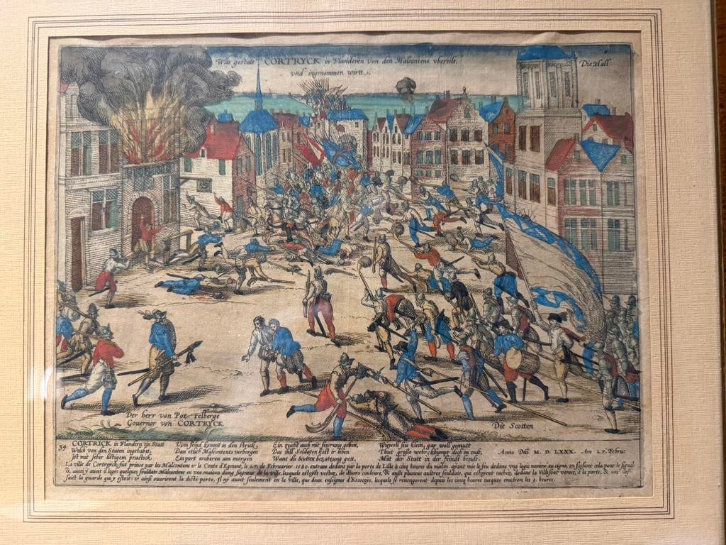 Lithographie couleur de Courtrai, Enlèvement