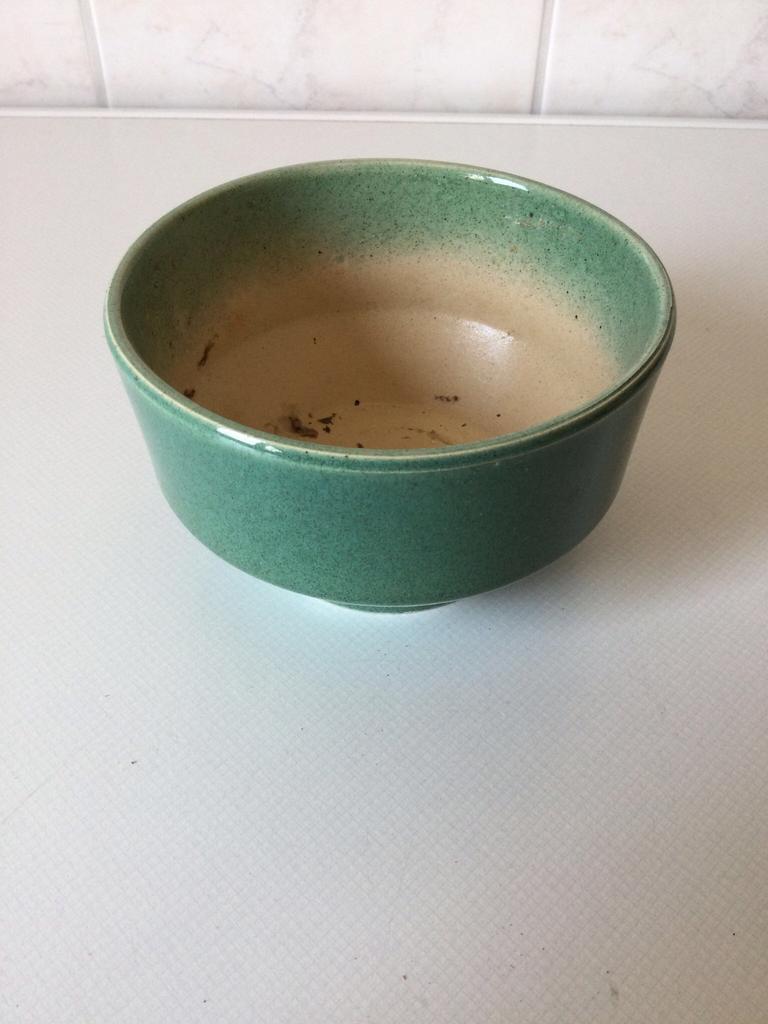 Groene bloempot - cachepot, Ophalen of Verzenden, Gebruikt