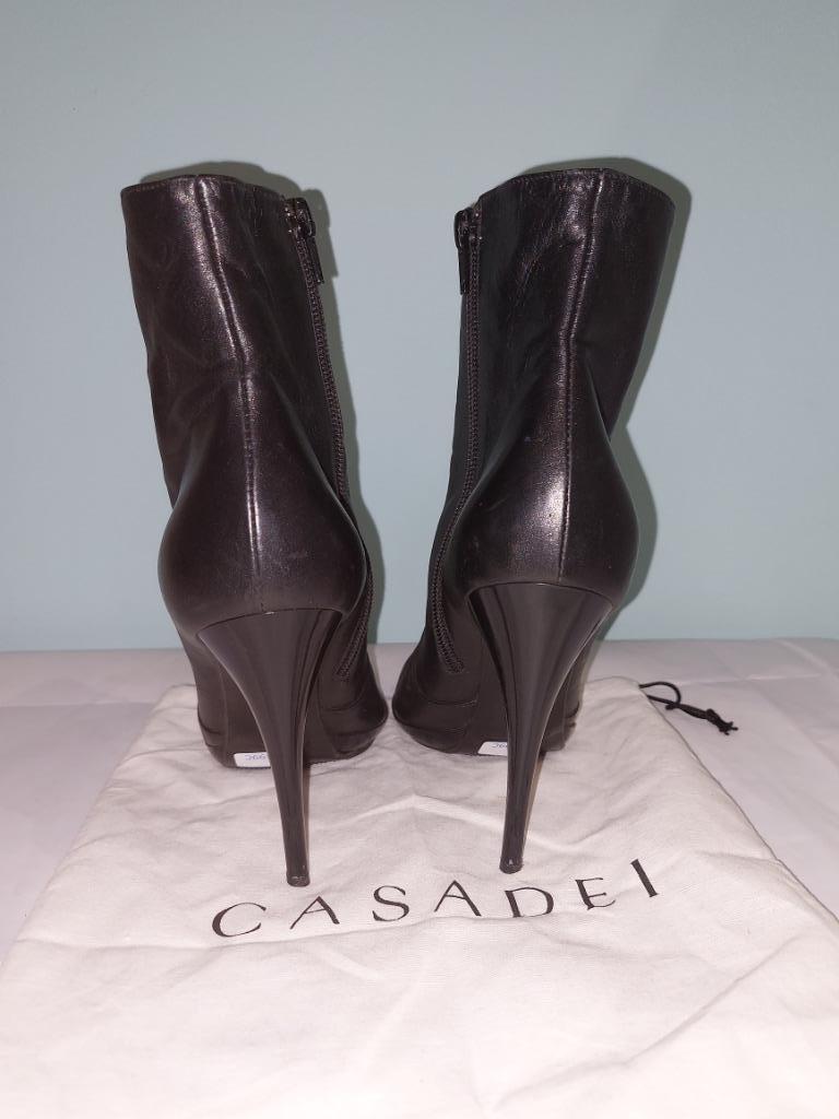 499C* CASADEI sexy boots zwart leer met hoge hakken (38), Kleding | Dames, Verzenden, Zwart, Lage of Enkellaarzen, Gedragen