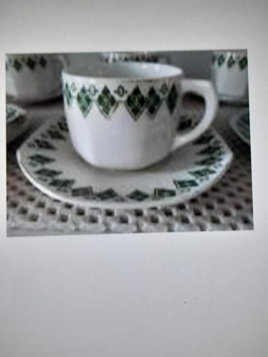 Vieux WEIMAR en fine porcelaine 6 tasses et leur soucoupe, Enlèvement ou Envoi