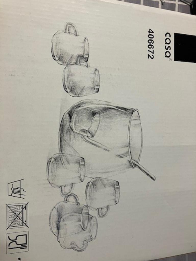 Set de perforateurs en verre avec 6 verres, Maison & Meubles, Uni, Verre ou Verres, Comme neuf, Verre