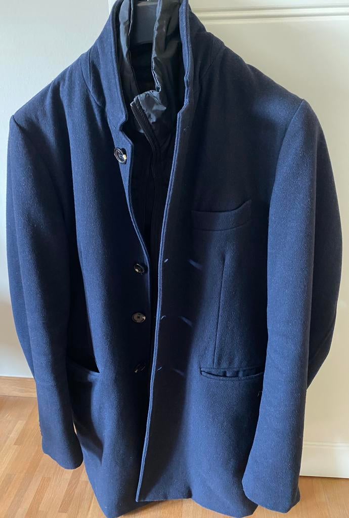 Donkerblauwe herenjas Scotch&Soda maat L, Kleding | Heren, Jassen | Winter, Maat 52/54 (L), Blauw, Ophalen of Verzenden, Gedragen