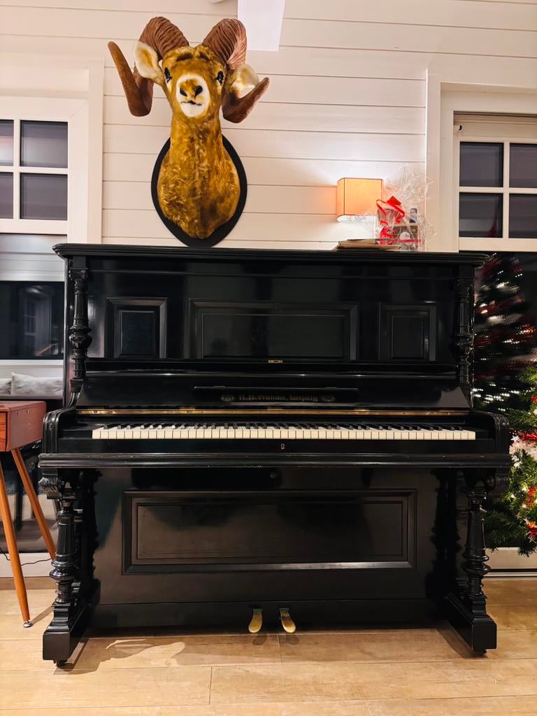 Piano droit - A. H. Francke - Leipzig, Enlèvement, Utilisé, Noir, Piano