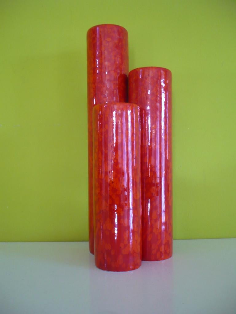 Prachtige vintage sixties / seventies koker vaas Italy, Ophalen of Verzenden