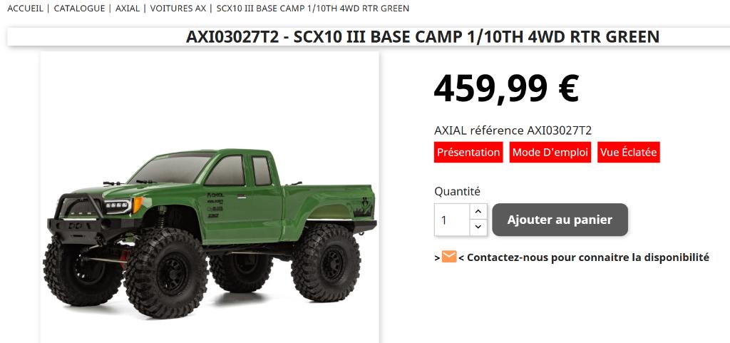 Axial Base Camp 1/10, Neuf, Échelle 1:10, Voiture off road, Enlèvement